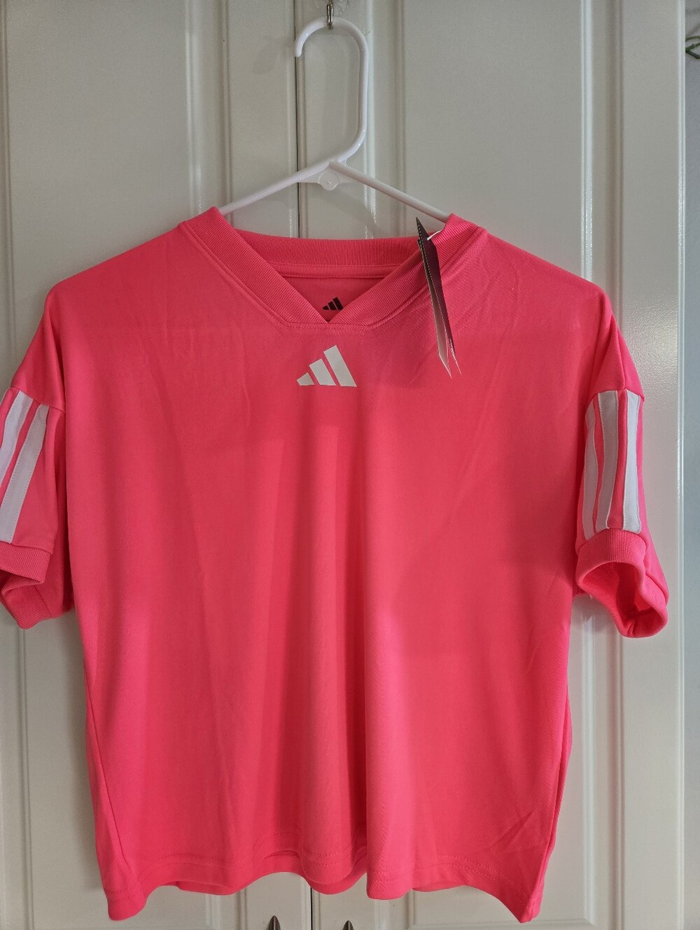 Adidas Kids' Short-sleeve Jersey Top Size Medium 10/12 Big Kid (Girls)